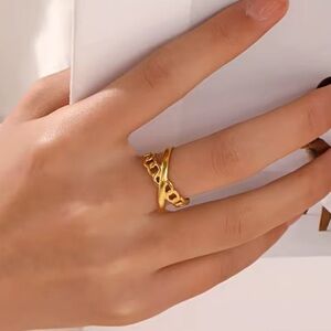 Adjustable Ring Bridal Engagement Wedding Luxury  Chain Twisted Ring (R28)